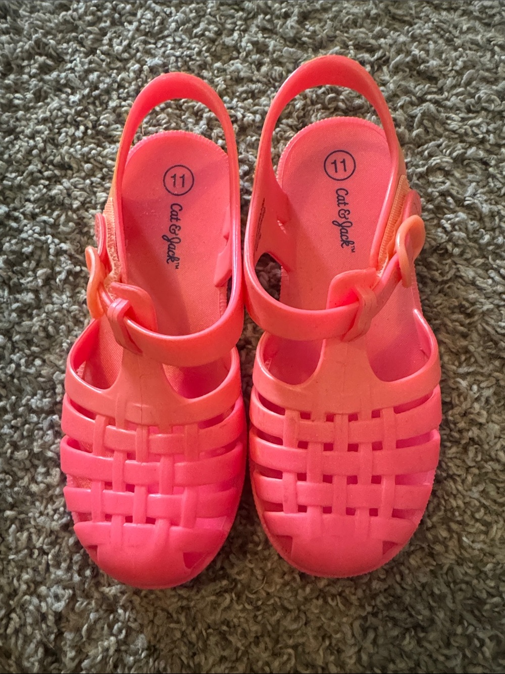 Cat & Jack Coral Pink Jelly Fisherman Sandals